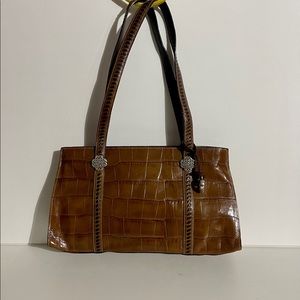 BRIGHTON “Sienna” Brown Croco Satchel